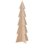 Albero di Natale Decorativo in Legno 112 cm Legno Massello Pino