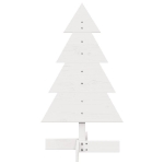 Albero di Natale Decorativo Bianco 80 cm Legno Massello di Pino