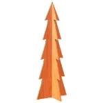 Albero di Natale Marrone Cera 112 cm in Legno Massello di Pino