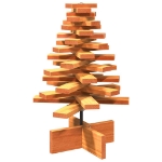 Albero di Natale Marrone Cera 60 cm in Legno Massello di Pino