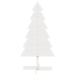 Albero di Natale Decorativo Bianco 120cm Legno Massello di Pino