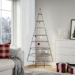 Albero di Natale Decorativo in Metallo Nero 180 cm