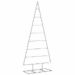 Albero di Natale Decorativo in Metallo Nero 210 cm