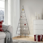 Albero di Natale Decorativo in Metallo Nero 150 cm