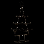 Albero di Natale Decorativo in Metallo Nero 105 cm