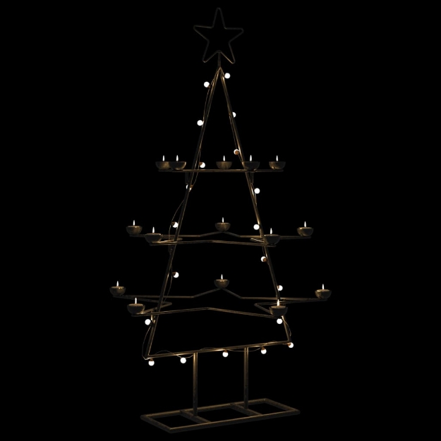 Albero di Natale Decorativo in Metallo Nero 105 cm