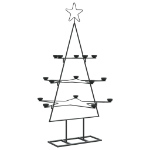 Albero di Natale Decorativo in Metallo Nero 105 cm