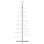 Albero di Natale in Metallo con Base in Legno Nero 210 cm