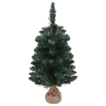 Albero di Natale Preilluminato con Supporto Verde 90 cm in PVC