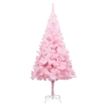 Albero di Natale Preilluminato con Palline Rosa 210 cm PVC