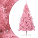 Albero di Natale Artificiale a Metà con Supporto Rosa 240cm PVC