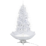 Albero di Natale con Neve e Base a Ombrellone Bianco 190 cm