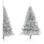 Albero di Natale a Metà con Supporto Argento 120 cm PET