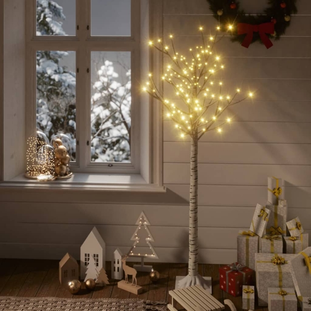 Albero Natale 140 LED 1,5 m Salice Bianco Caldo Interno Esterno