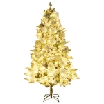 Albero di Natale Innevato Preilluminato Pigne 225cm in PVC e PE