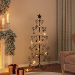 Albero di Natale Decorativo in Metallo Nero 150 cm