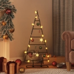 Albero di Natale Decorativo in Metallo Nero 90 cm