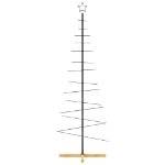 Albero di Natale in Metallo con Base in Legno Nero 180 cm