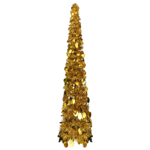 Albero di Natale Artificiale Apribile Dorato 120 cm PET