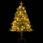 Albero di Natale Preilluminato con Pigne Verde 150 cm PVC e PE