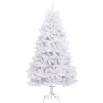 Albero di Natale Artificiale Incernierato con Base Bianco 210cm