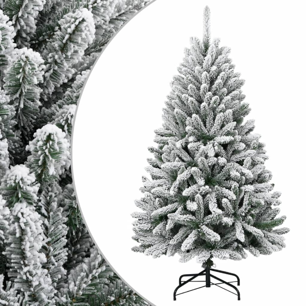 Albero Natale Artificiale Incernierato con Neve Fioccata 120 cm