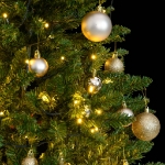 Albero Natale Incernierato con 150 LED e Palline 150 cm