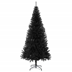 Albero di Natale Artificiale Sottile con Base Nero 180 cm PVC