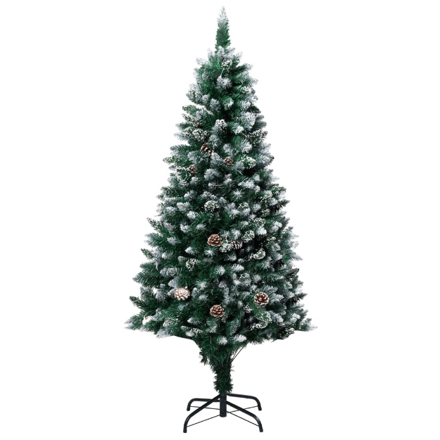 Albero di Natale Artificiale con Pigne e Neve Bianca 150 cm