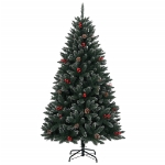 Albero di Natale Artificiale Incernierato con 300 LED 180 cm