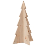 Albero di Natale Decorativo in Legno 80 cm Legno Massello Pino