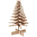 Albero di Natale Decorativo in Legno 100 cm Legno Massello Pino