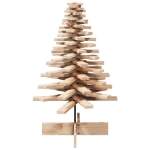 Albero di Natale Decorativo in Legno 100 cm Legno Massello Pino