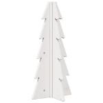 Albero di Natale Decorativo Bianco 49 cm Legno Massello di Pino