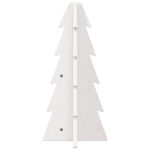 Albero di Natale Decorativo Bianco 49 cm Legno Massello di Pino