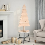 Albero di Natale Decorativo in Legno 120 cm Legno Massello Pino