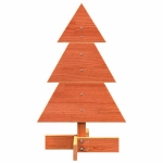 Albero di Natale Marrone Cera 60 cm in Legno Massello di Pino