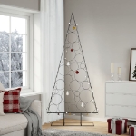 Albero di Natale Decorativo in Metallo Nero 210 cm