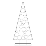 Albero di Natale Decorativo in Metallo Nero 210 cm