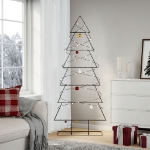 Albero di Natale Decorativo in Metallo Nero 180 cm