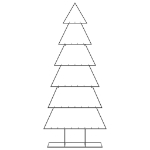 Albero di Natale Decorativo in Metallo Nero 180 cm