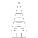 Albero di Natale Decorativo in Metallo Nero 210 cm