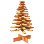 Albero di Natale Marrone Cera 100 cm in Legno Massello di Pino