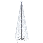 Albero di Natale a Cono Bianco Freddo 1400 LED 160x500 cm