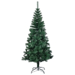 Albero di Natale Artificiale Punte Iridescenti Verde 120 cm PVC