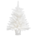 Albero di Natale Preilluminato con Palline Bianco 65 cm