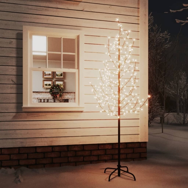 Albero di Ciliegio con 220 LED Bianco Caldo 220 cm