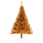 Albero di Natale Artificiale a Metà con Supporto Oro 180 cm PET