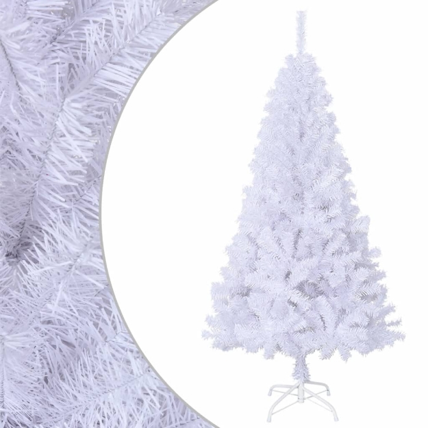 Albero di Natale Artificiale con Rami Spessi Bianco 120 cm PVC