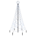 Albero di Natale con Puntale Bianco Freddo 200 LED 180 cm